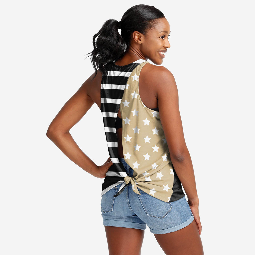 New Orleans Saints Womens Americana Tie-Breaker Sleeveless Top FOCO - FOCO.com