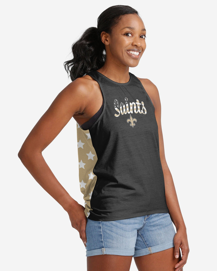 New Orleans Saints Womens Americana Tie-Breaker Sleeveless Top FOCO - FOCO.com