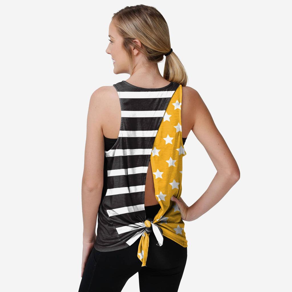 Pittsburgh Steelers Womens Americana Tie-Breaker Sleeveless Top FOCO S - FOCO.com