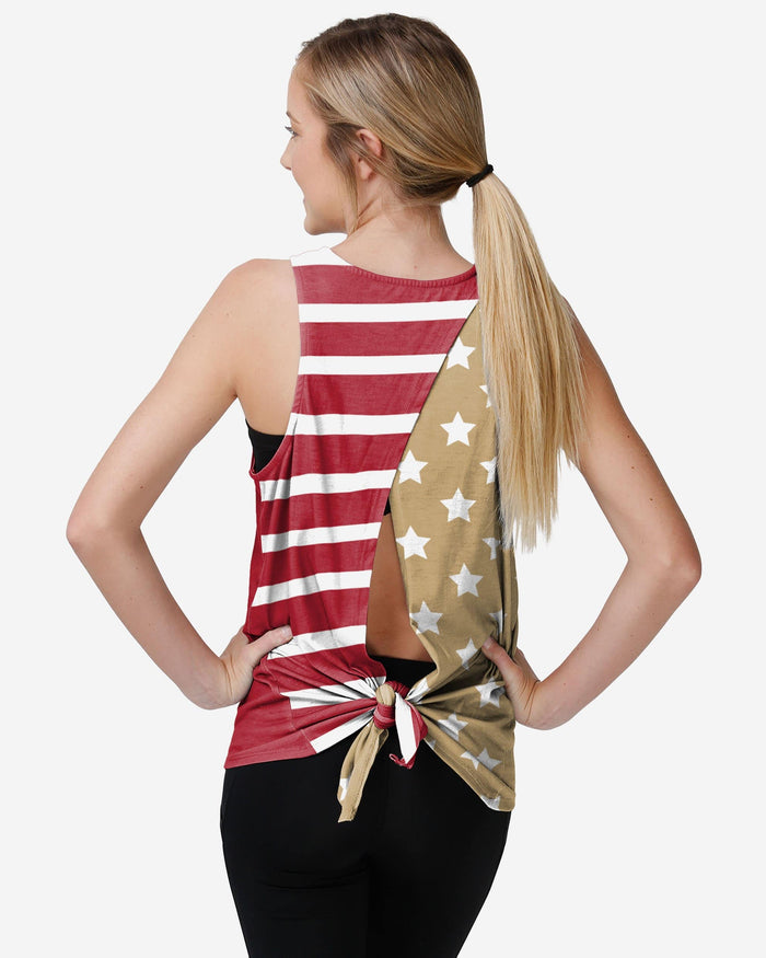 San Francisco 49ers Womens Americana Tie-Breaker Sleeveless Top FOCO S - FOCO.com