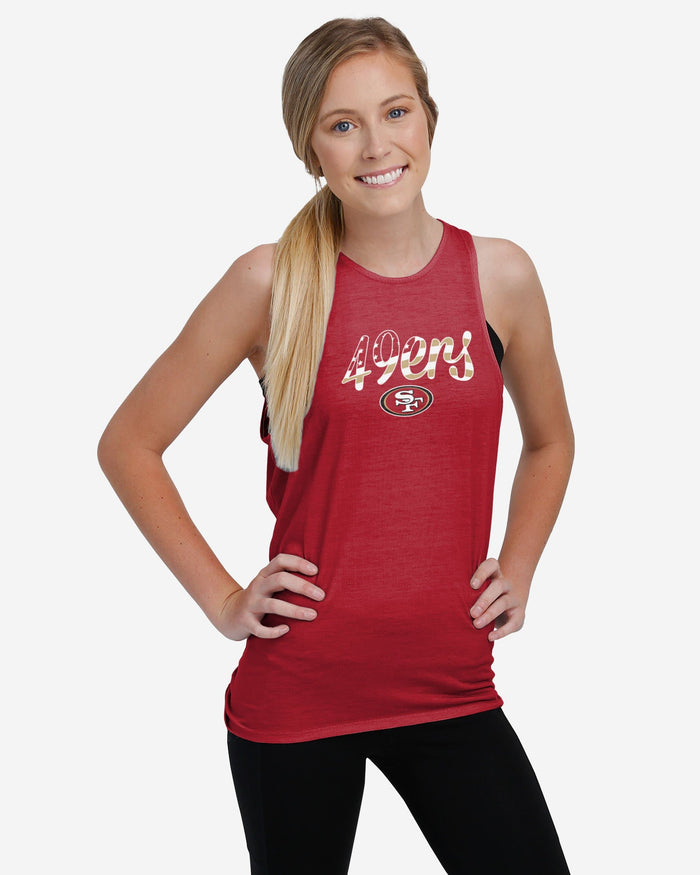 San Francisco 49ers Womens Americana Tie-Breaker Sleeveless Top FOCO - FOCO.com