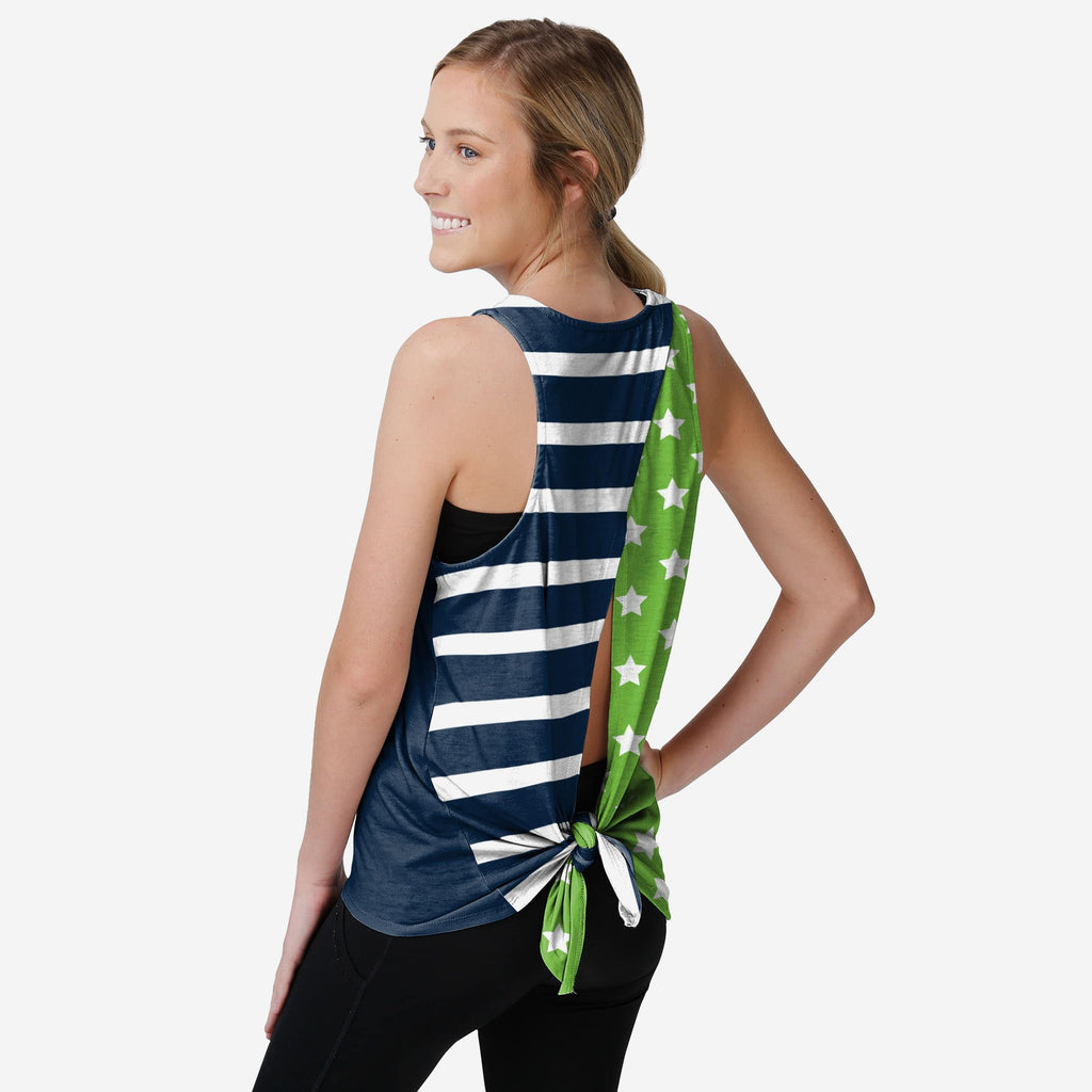 Seattle Seahawks Womens Americana Tie-Breaker Sleeveless Top FOCO S - FOCO.com