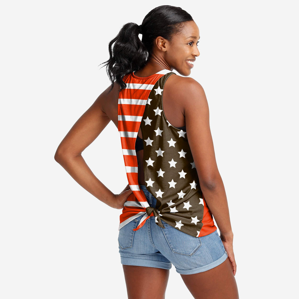 Cleveland Browns Womens Americana Tie-Breaker Sleeveless Top FOCO S - FOCO.com