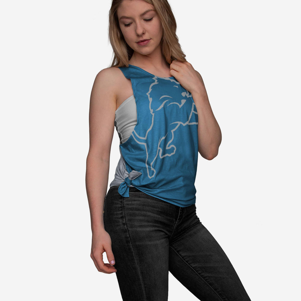 Detroit Lions Womens Side-Tie Sleeveless Top FOCO S - FOCO.com