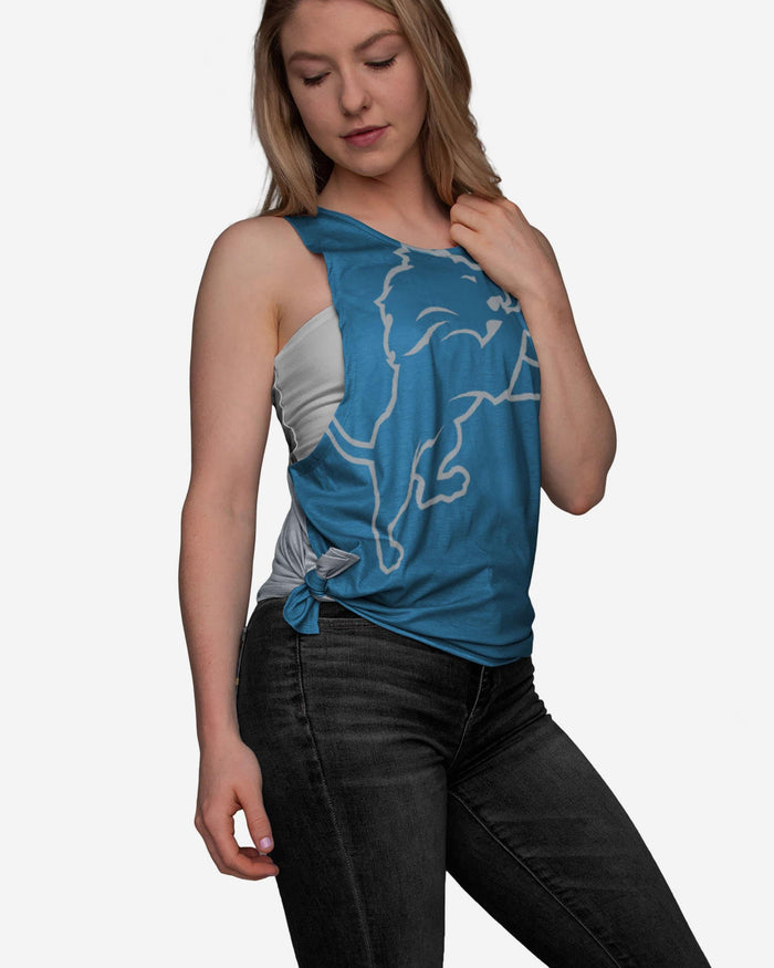 Detroit Lions Womens Side-Tie Sleeveless Top FOCO S - FOCO.com