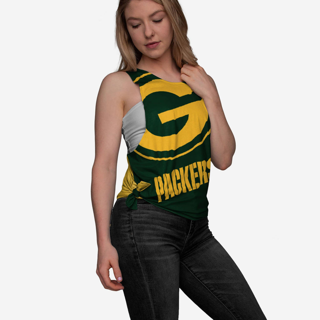 Green Bay Packers Womens Side-Tie Sleeveless Top FOCO S - FOCO.com