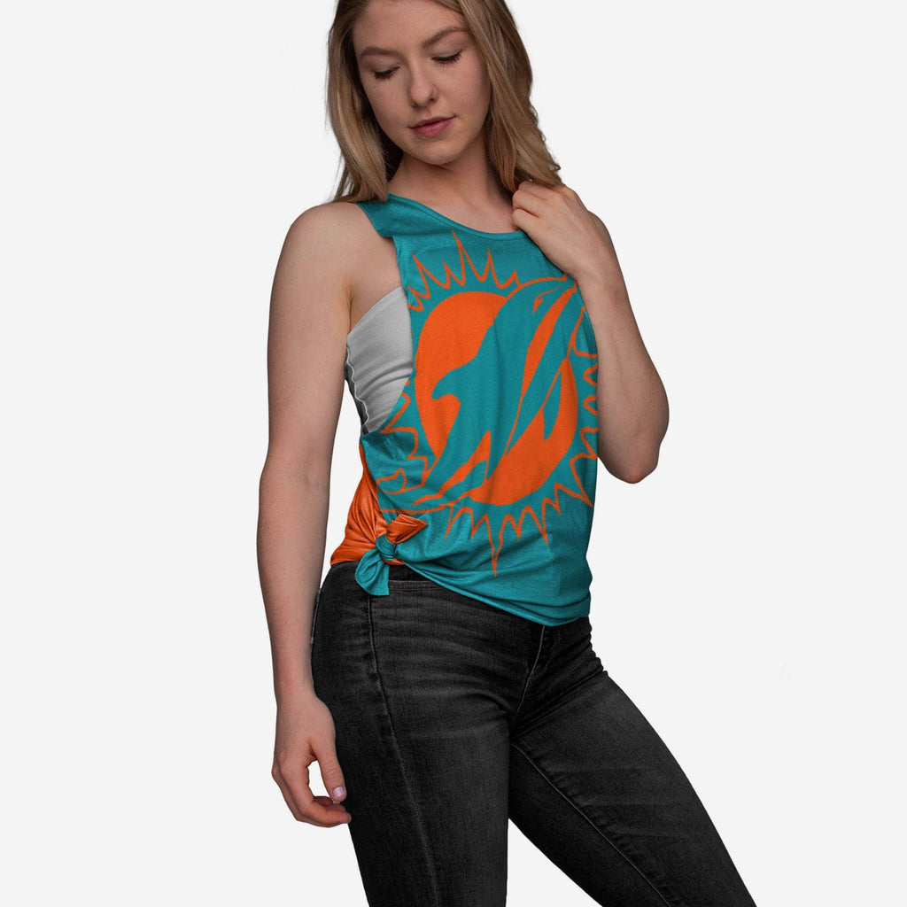 Miami Dolphins Womens Side-Tie Sleeveless Top FOCO S - FOCO.com