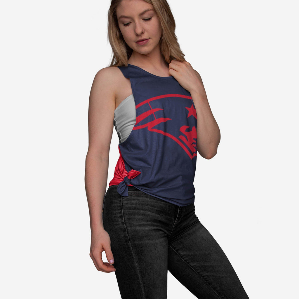 New England Patriots Womens Side-Tie Sleeveless Top FOCO S - FOCO.com