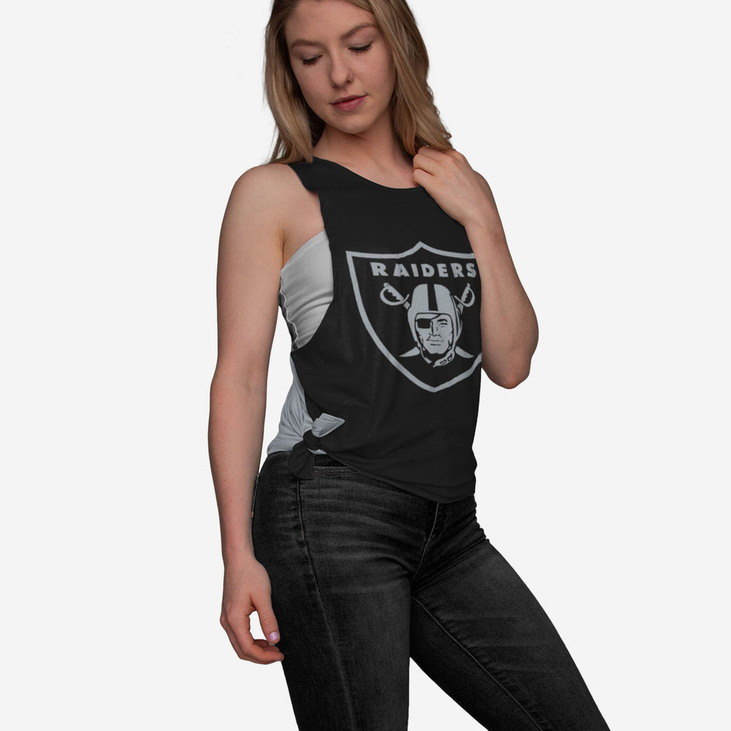 Las Vegas Raiders Womens Side-Tie Sleeveless Top FOCO S - FOCO.com