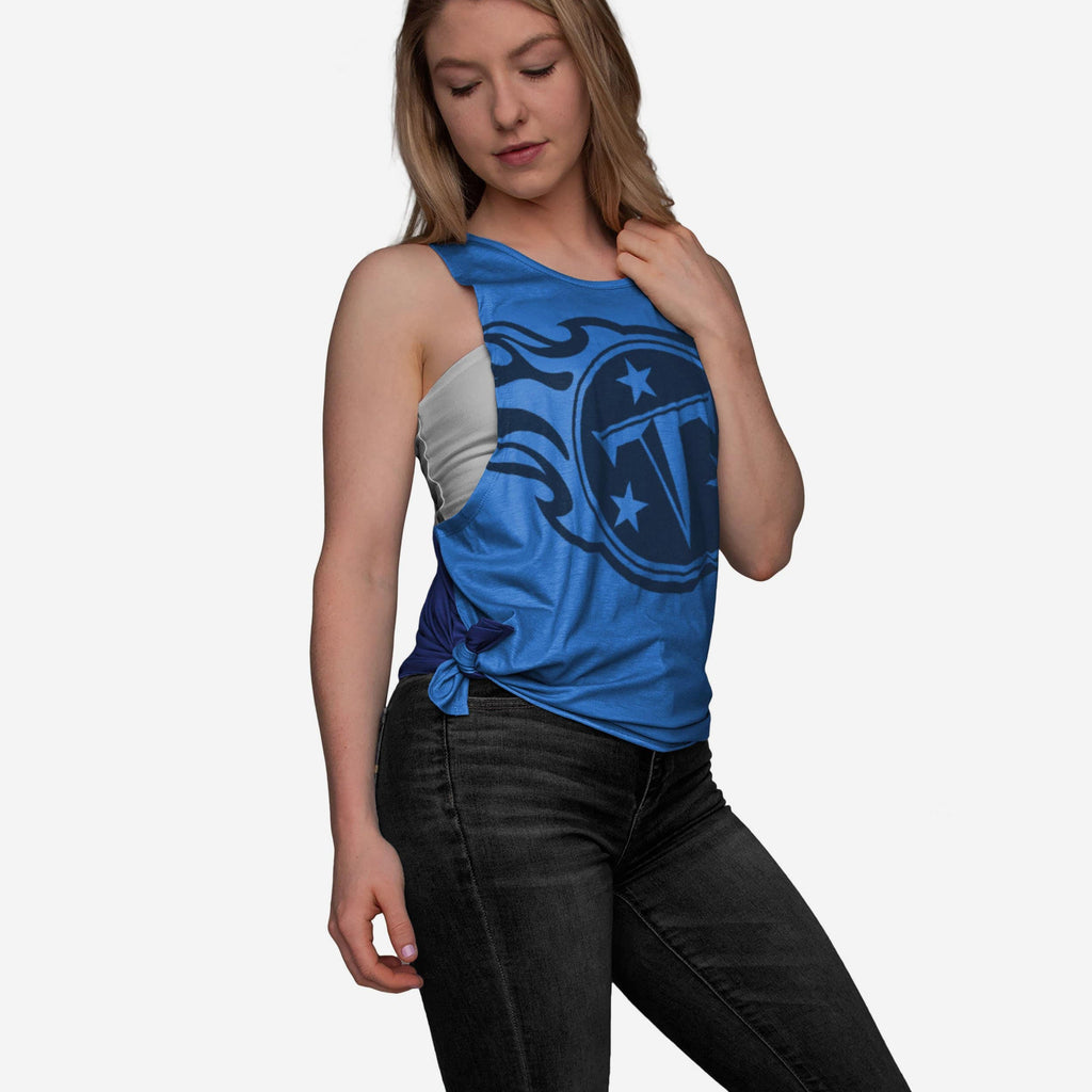 Tennessee Titans Womens Side-Tie Sleeveless Top FOCO S - FOCO.com