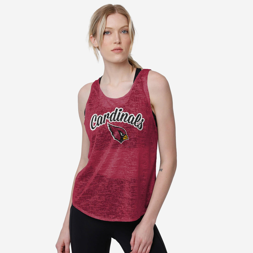 Arizona Cardinals Womens Burn Out Sleeveless Top FOCO S - FOCO.com