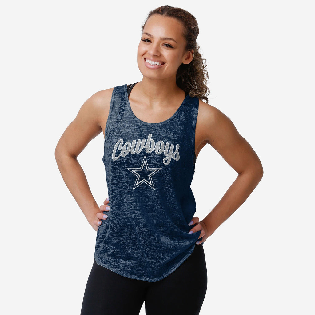 Dallas Cowboys Womens Burn Out Sleeveless Top FOCO S - FOCO.com