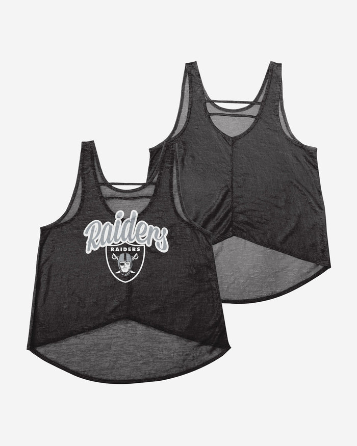 Las Vegas Raiders Womens Burn Out Sleeveless Top FOCO - FOCO.com