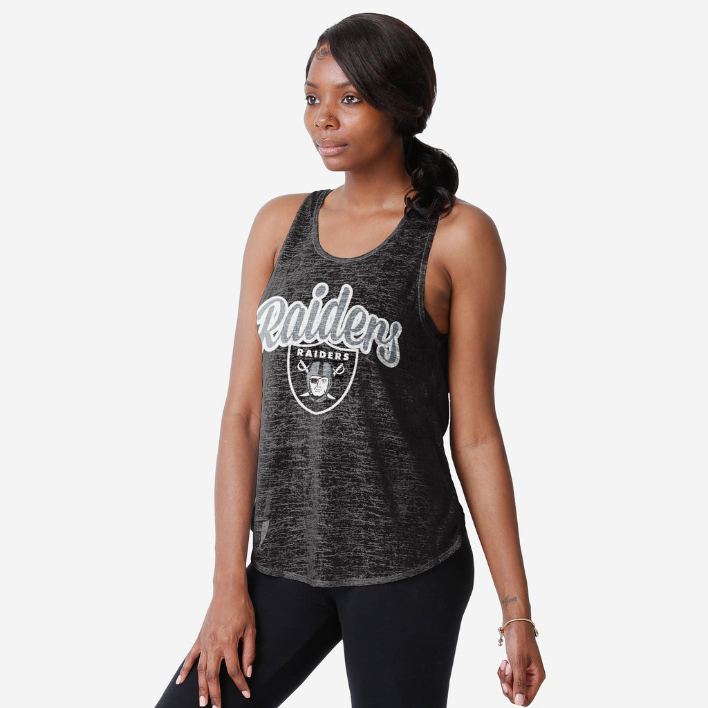 Las Vegas Raiders Womens Burn Out Sleeveless Top FOCO S - FOCO.com