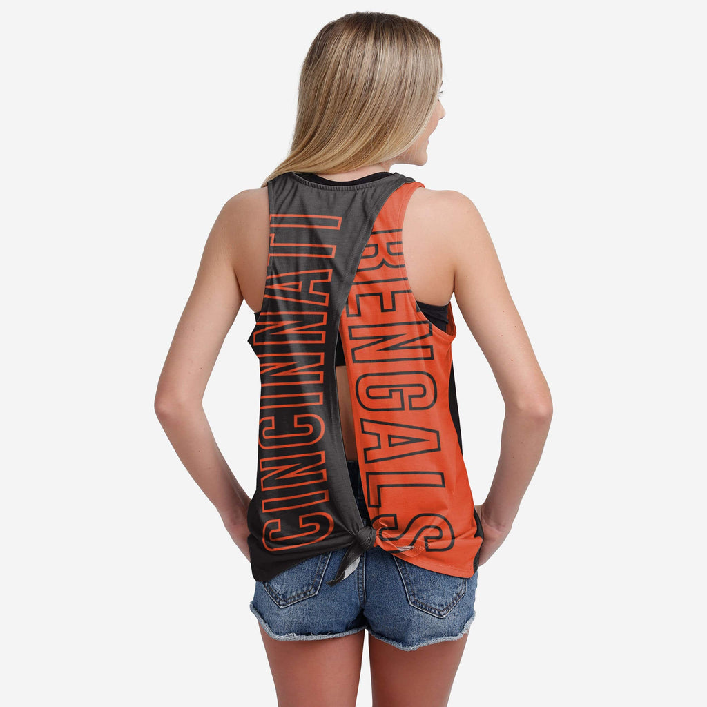 Cincinnati Bengals Womens Tie-Breaker Sleeveless Top FOCO S - FOCO.com