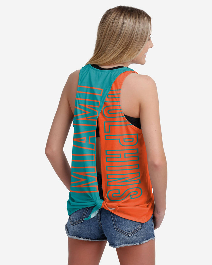 Miami Dolphins Womens Tie-Breaker Sleeveless Top FOCO S - FOCO.com