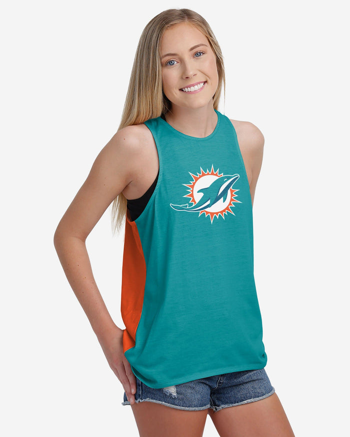 Miami Dolphins Womens Tie-Breaker Sleeveless Top FOCO - FOCO.com