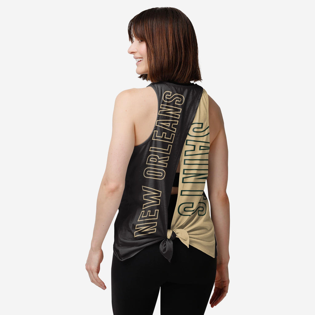 New Orleans Saints Womens Tie-Breaker Sleeveless Top FOCO S - FOCO.com