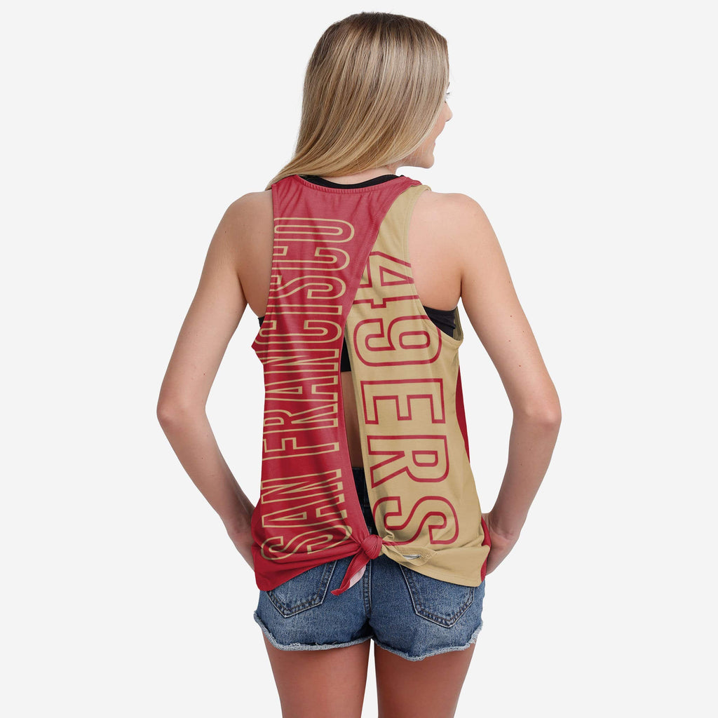 San Francisco 49ers Womens Tie-Breaker Sleeveless Top FOCO S - FOCO.com