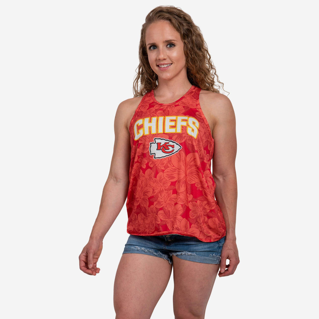 Kansas City Chiefs Womens Hibiscus Twist Back Sleeveless Top FOCO S - FOCO.com