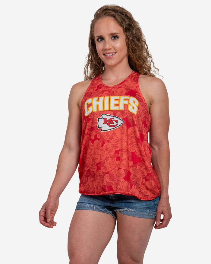 Kansas City Chiefs Womens Hibiscus Twist Back Sleeveless Top FOCO S - FOCO.com