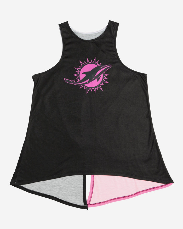 Miami Dolphins Womens Highlights Tie-Breaker Sleeveless Top FOCO - FOCO.com