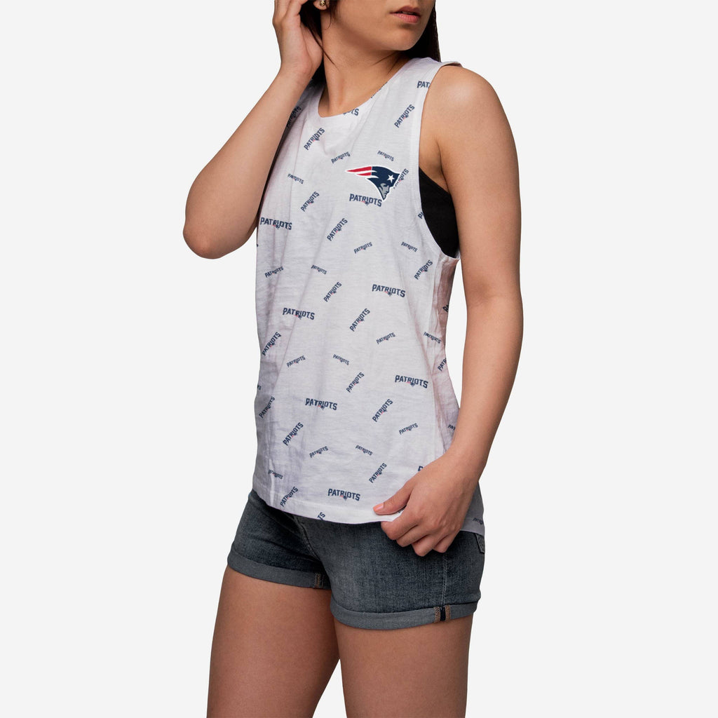 New England Patriots Womens Mini Wordmark Sleeveless Top FOCO S - FOCO.com