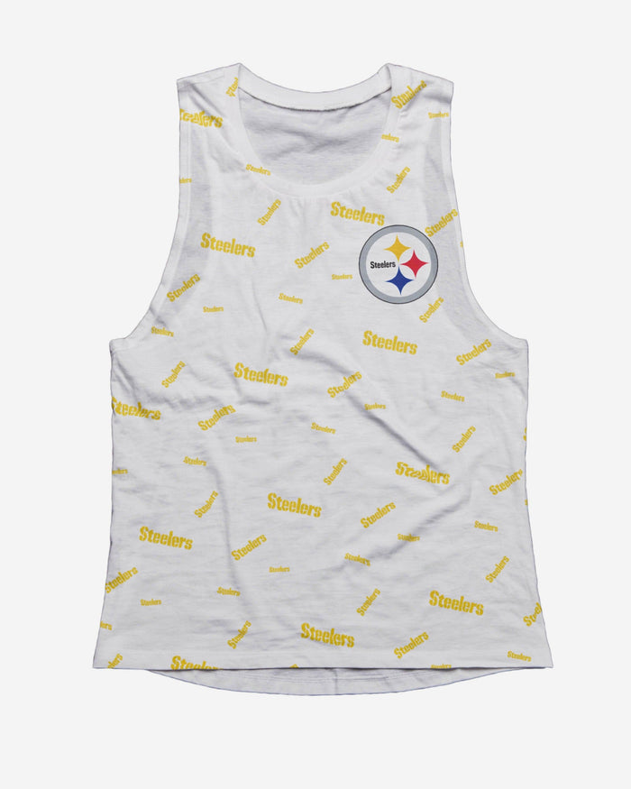 Pittsburgh Steelers Womens Mini Wordmark Sleeveless Top FOCO - FOCO.com