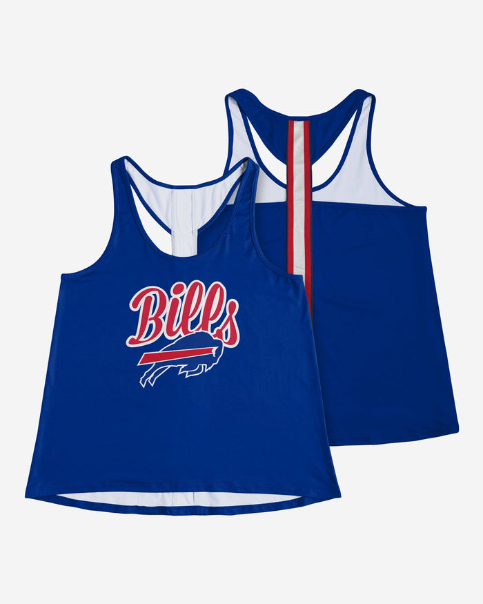 Buffalo Bills Womens Wordmark Team Stripe Sleeveless Top FOCO - FOCO.com