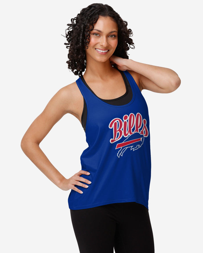 Buffalo Bills Womens Wordmark Team Stripe Sleeveless Top FOCO S - FOCO.com