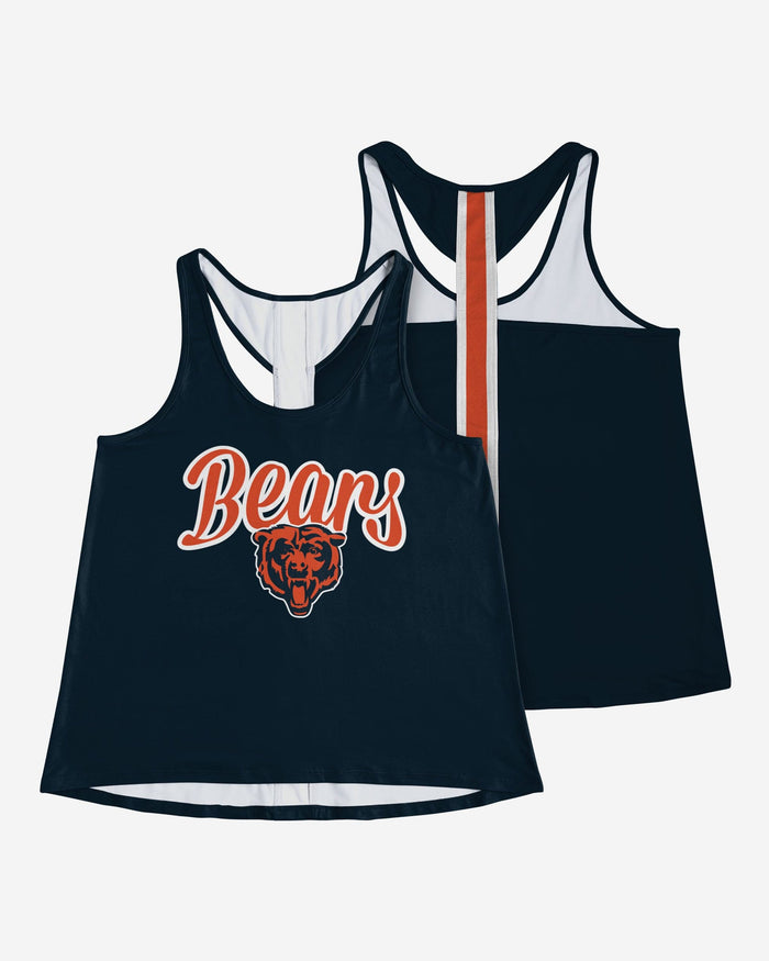 Chicago Bears Womens Wordmark Team Stripe Sleeveless Top FOCO - FOCO.com