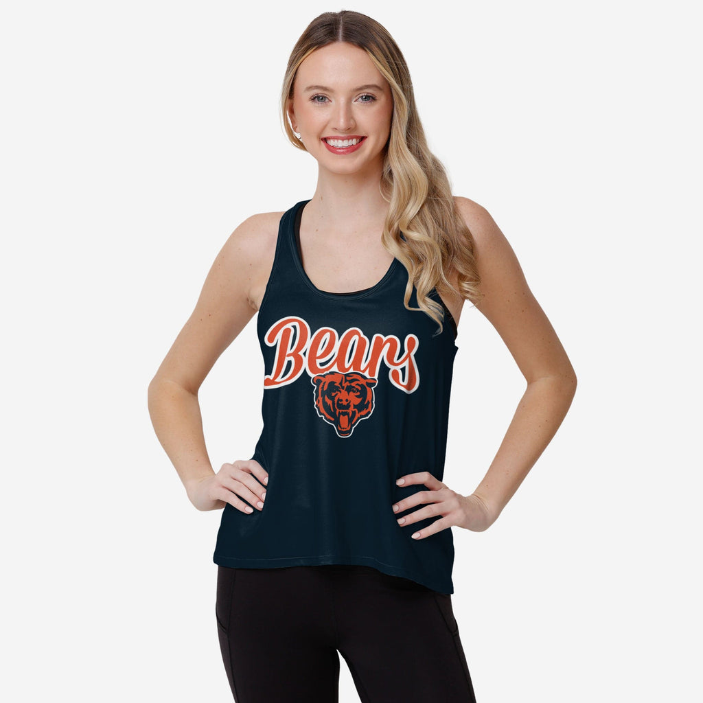 Chicago Bears Womens Wordmark Team Stripe Sleeveless Top FOCO S - FOCO.com