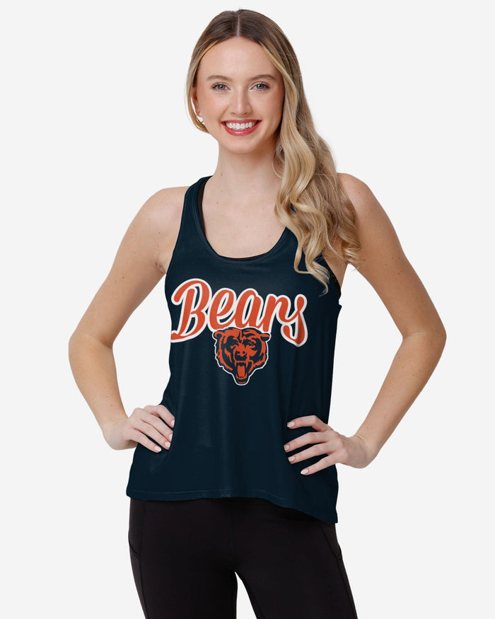 Chicago Bears Womens Wordmark Team Stripe Sleeveless Top FOCO S - FOCO.com