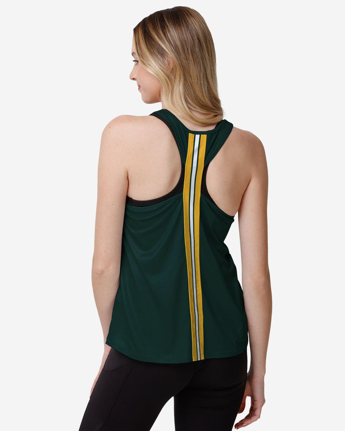 Green Bay Packers Womens Wordmark Team Stripe Sleeveless Top FOCO - FOCO.com