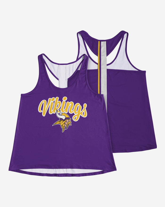 Minnesota Vikings Womens Wordmark Team Stripe Sleeveless Top FOCO - FOCO.com