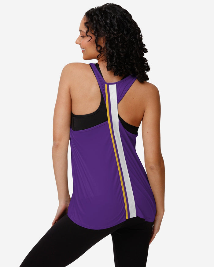 Minnesota Vikings Womens Wordmark Team Stripe Sleeveless Top FOCO - FOCO.com