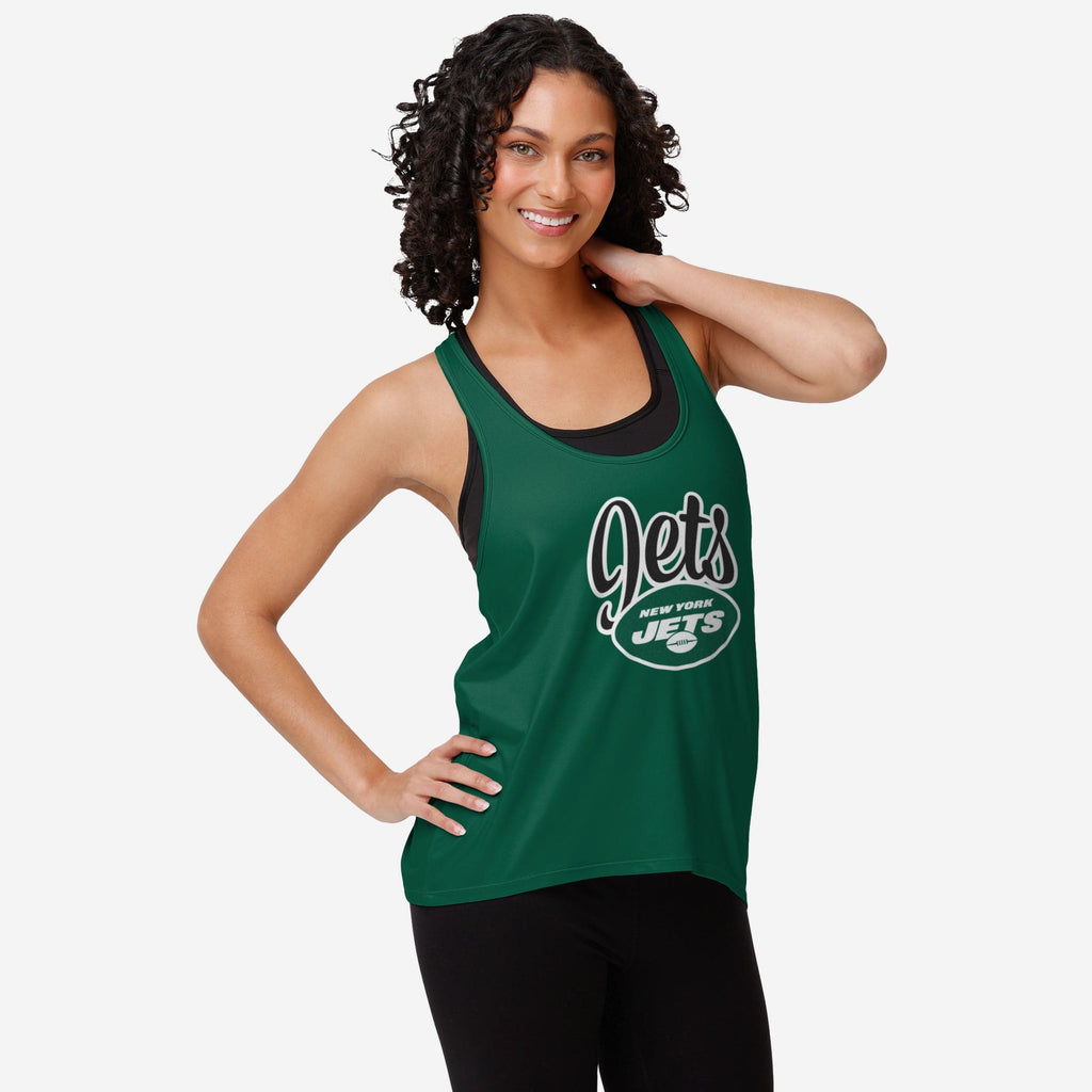 New York Jets Womens Wordmark Team Stripe Sleeveless Top FOCO S - FOCO.com