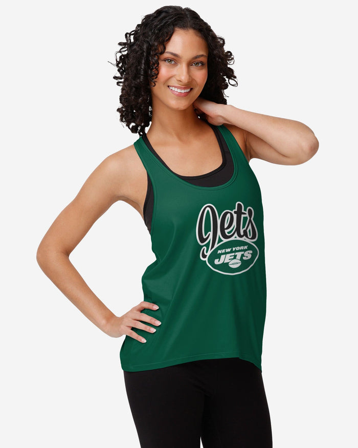 New York Jets Womens Wordmark Team Stripe Sleeveless Top FOCO S - FOCO.com