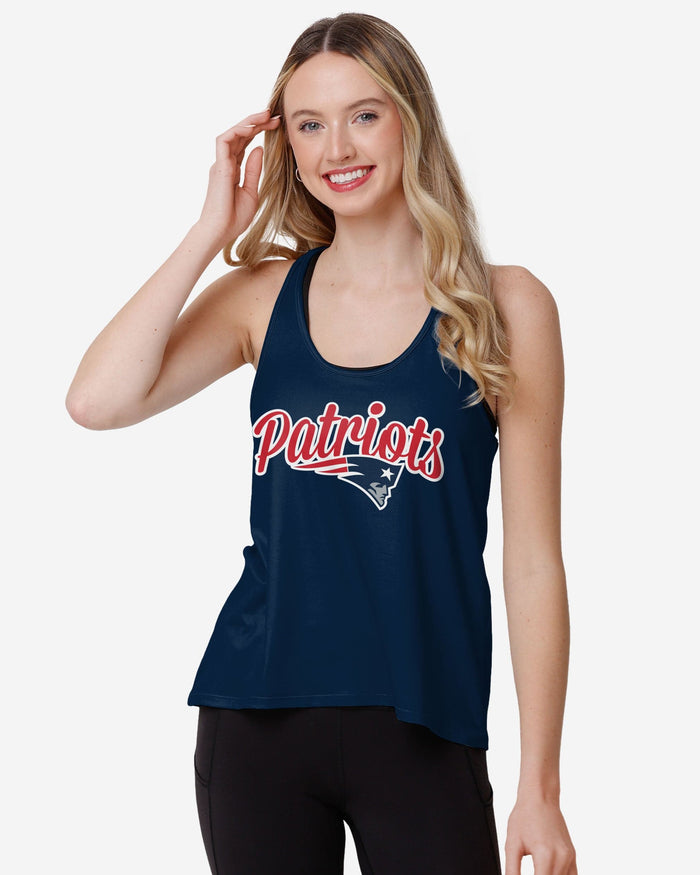 New England Patriots Womens Wordmark Team Stripe Sleeveless Top FOCO S - FOCO.com