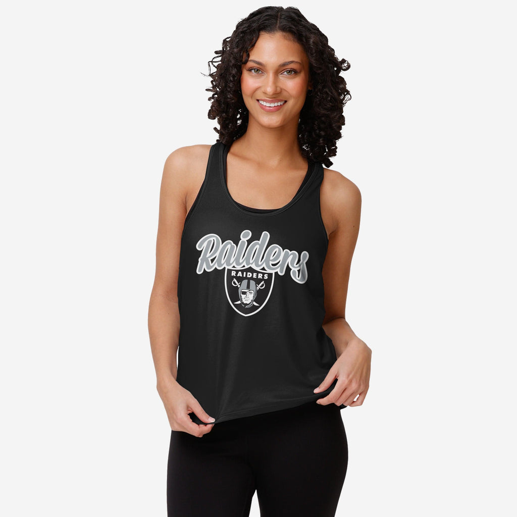 Las Vegas Raiders Womens Wordmark Team Stripe Sleeveless Top FOCO S - FOCO.com