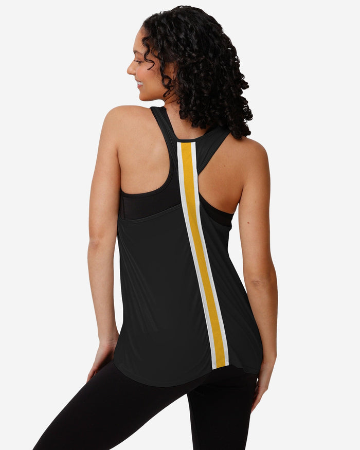 Pittsburgh Steelers Womens Wordmark Team Stripe Sleeveless Top FOCO - FOCO.com