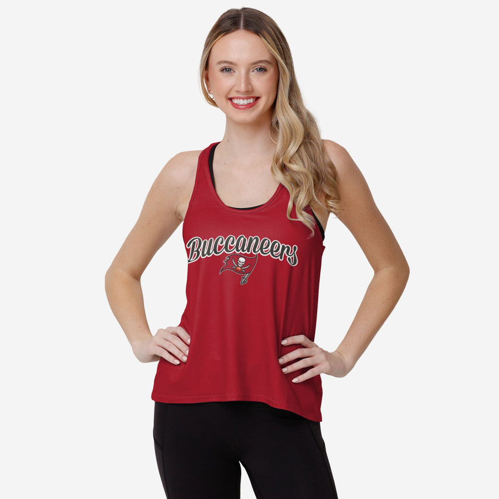 Tampa Bay Buccaneers Womens Wordmark Team Stripe Sleeveless Top FOCO S - FOCO.com