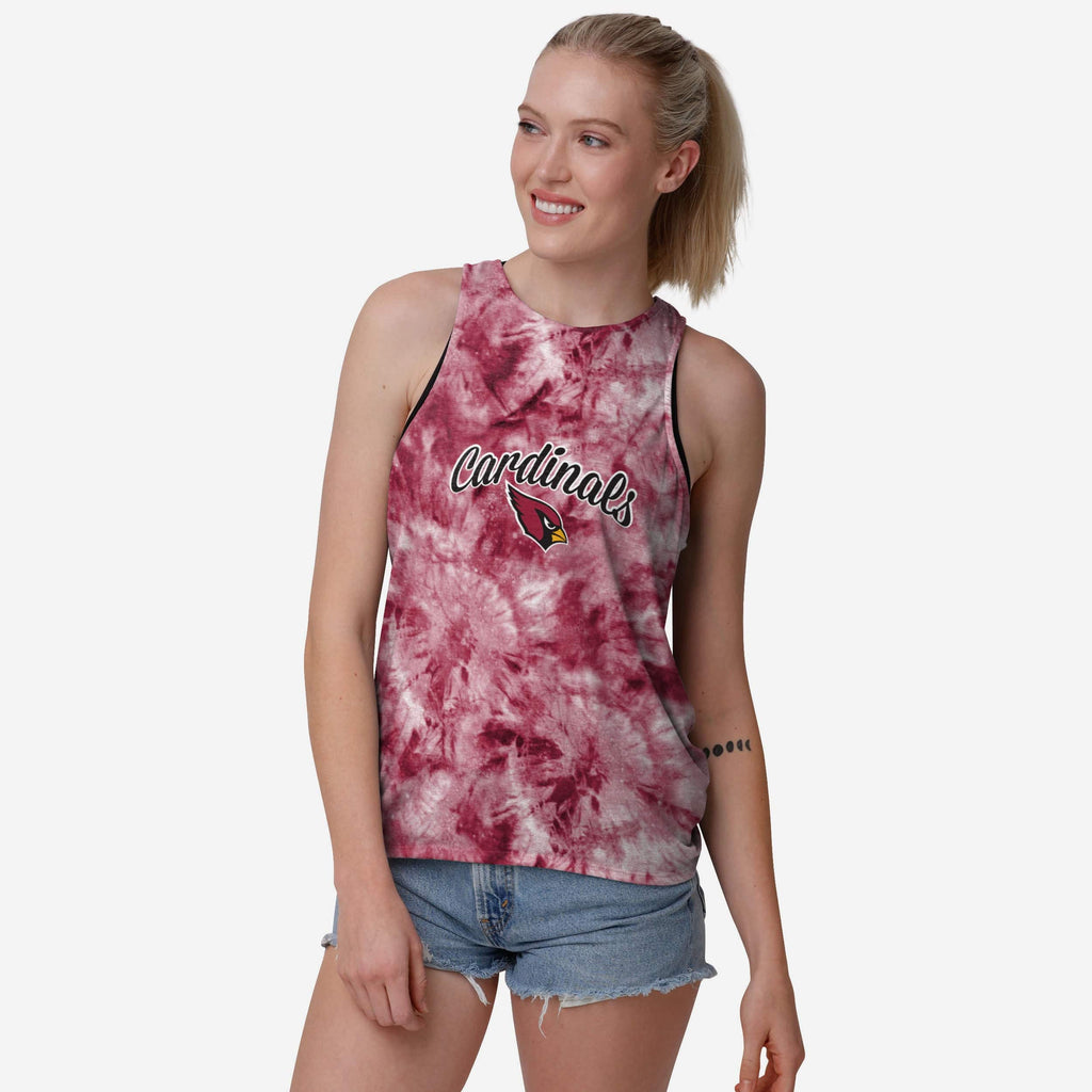 Arizona Cardinals Womens Script Wordmark Tie-Dye Tie-Breaker Sleeveless Top FOCO S - FOCO.com