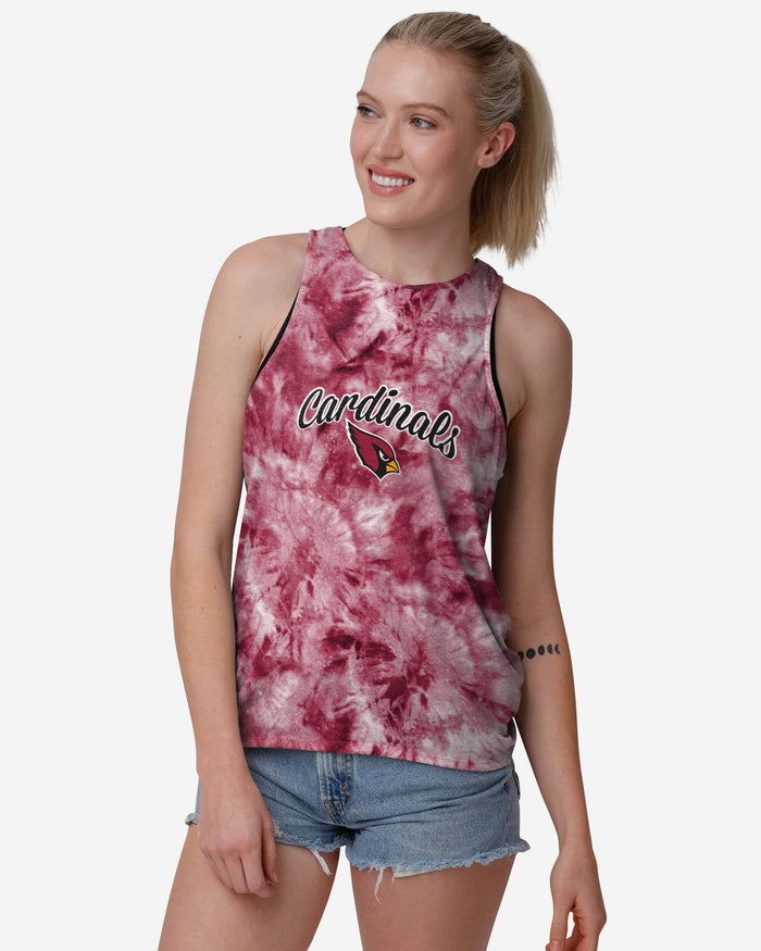 Arizona Cardinals Womens Script Wordmark Tie-Dye Tie-Breaker Sleeveless Top FOCO S - FOCO.com