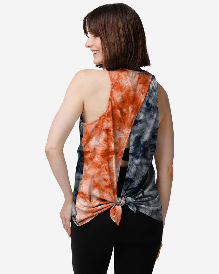 Chicago Bears Womens Script Wordmark Tie-Dye Tie-Breaker Sleeveless Top FOCO - FOCO.com