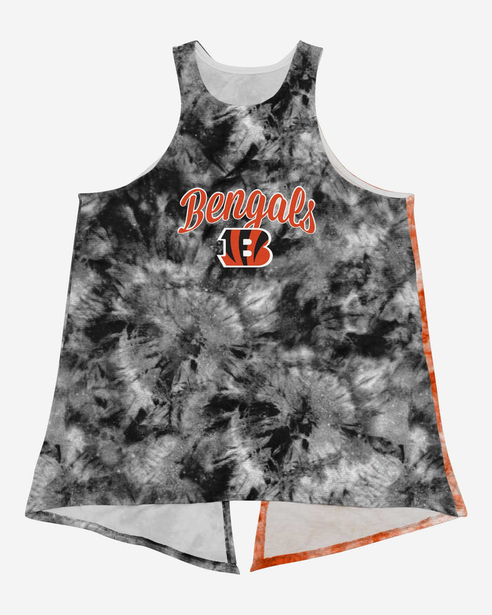 Cincinnati Bengals Womens Script Wordmark Tie-Dye Tie-Breaker Sleeveless Top FOCO - FOCO.com