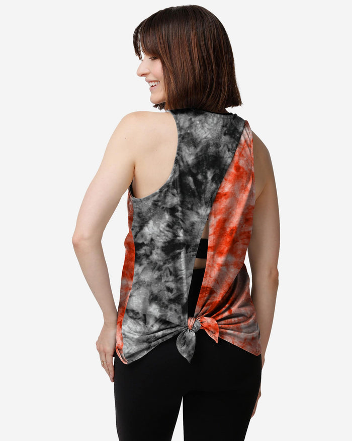 Cleveland Browns Womens Script Wordmark Tie-Dye Tie-Breaker Sleeveless Top FOCO - FOCO.com