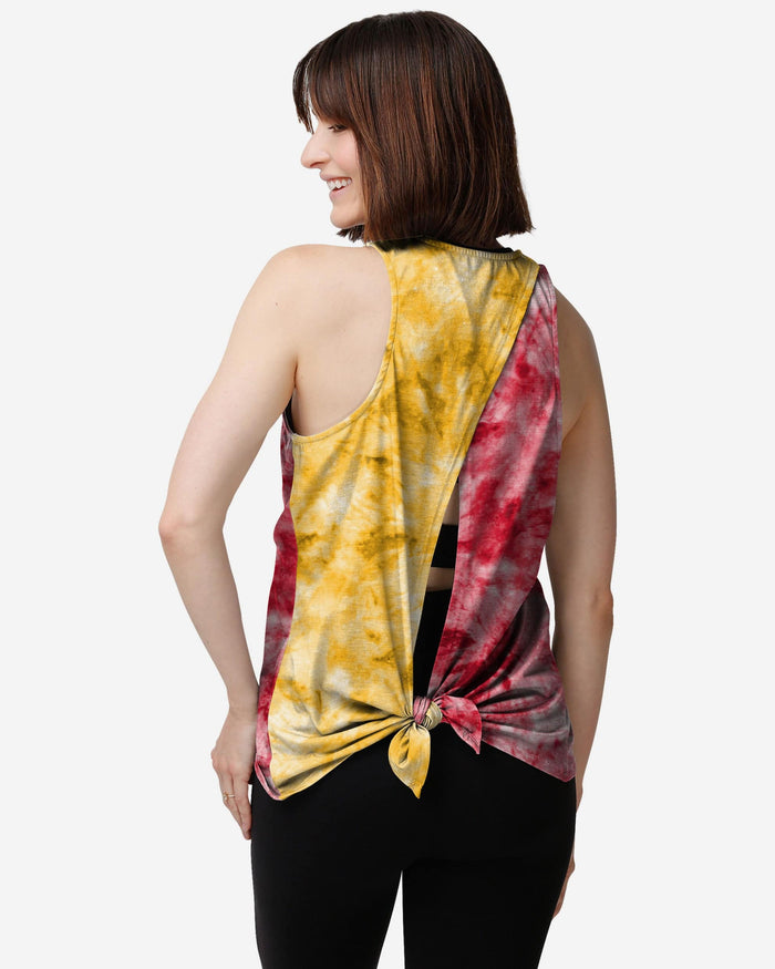 Kansas City Chiefs Womens Script Wordmark Tie-Dye Tie-Breaker Sleeveless Top FOCO - FOCO.com