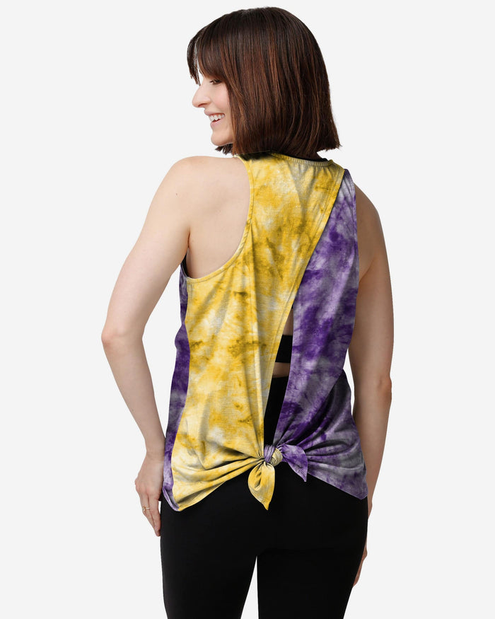 Minnesota Vikings Womens Script Wordmark Tie-Dye Tie-Breaker Sleeveless Top FOCO - FOCO.com