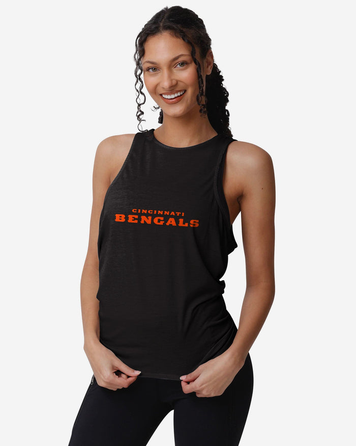 Cincinnati Bengals Womens Wordmark Mini Print Tie-Breaker Sleeveless Top FOCO - FOCO.com